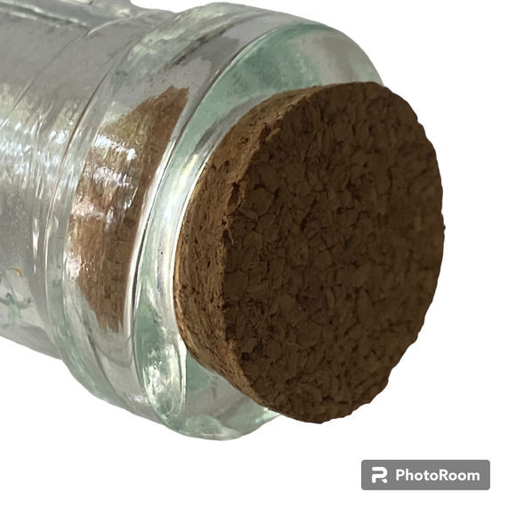 Pressed Glass Pastry Rolling Pin Removable Cork Clear Bubbles 30s or 40s - Picture 9 of 10